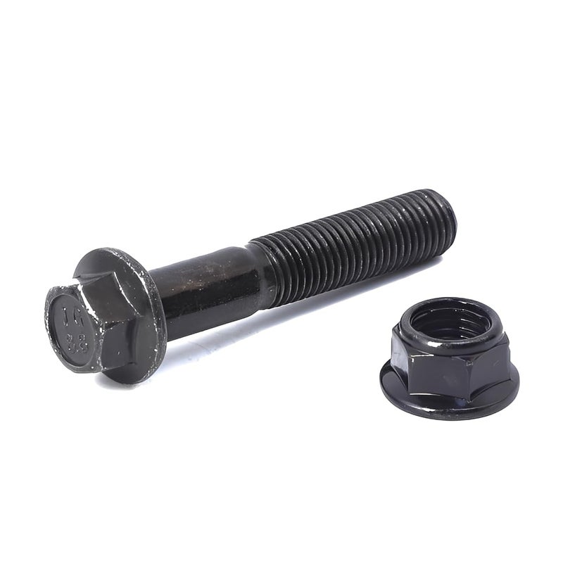 Minho M10-1.25 x 55mm Flange Head Bolts in Carbon Steel Material,Flange Hexagon Screws Come with Flange Nuts,Black Oxide Finish Plated,Partial Thread, 10 Sets - Image 2